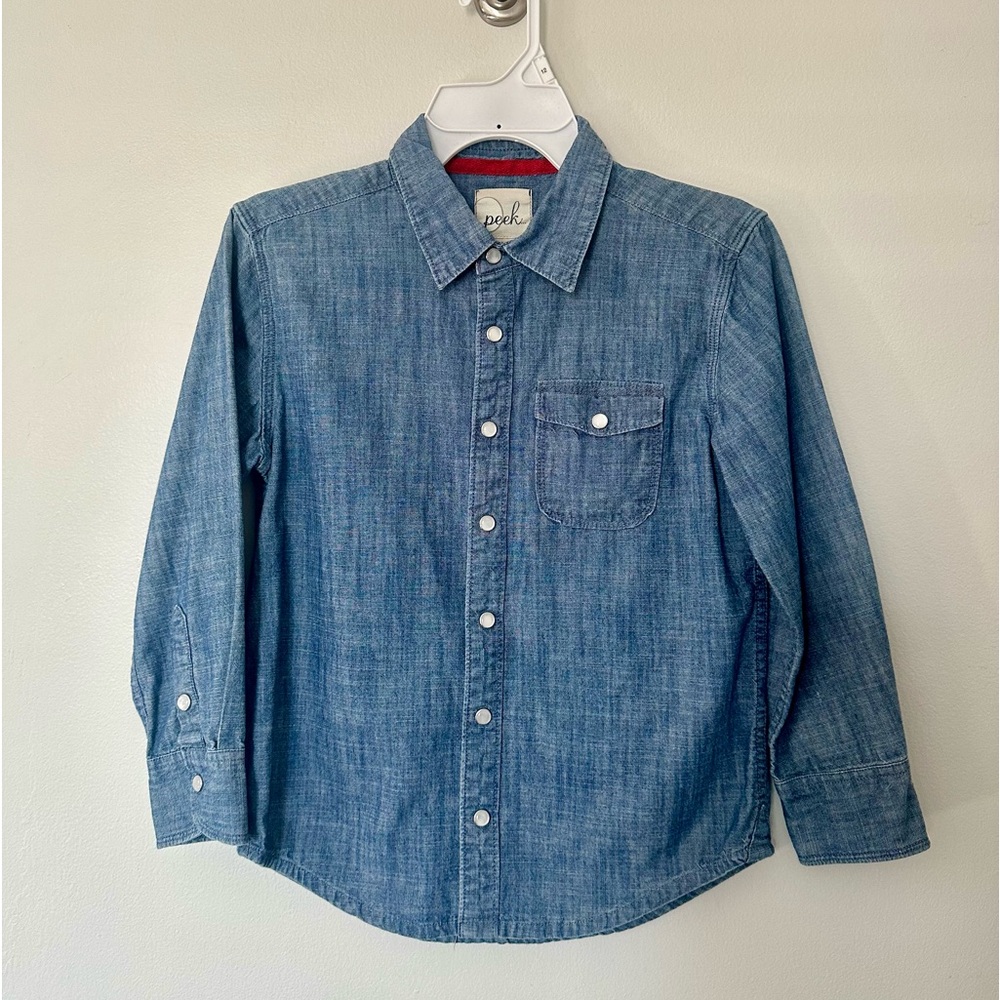 Peek Blue Denim Long-Sleeve Shirt - Size 8
